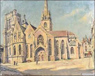 En 1918, quel pointilliste a exécuté ce tableau intitulé ''Parvis de la basilique de Guingamp'' ?