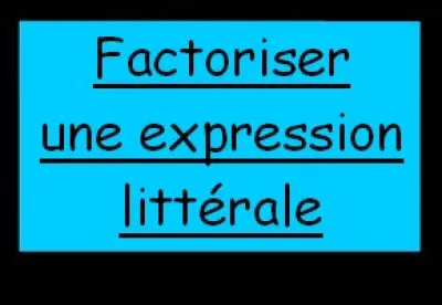Deuxième partie : factorisation.
Réécrivez (trouvez le facteur commun), factorisez et ordonnez cette expression littérale : A = 5x + 55.