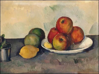 Quel peintre est l'auteur du tableau "Nature morte aux pommes" ?