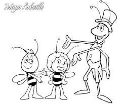 De quelle couleur est le haut-de-forme de Flip, la sauterelle dans "Maya l'abeille" ?