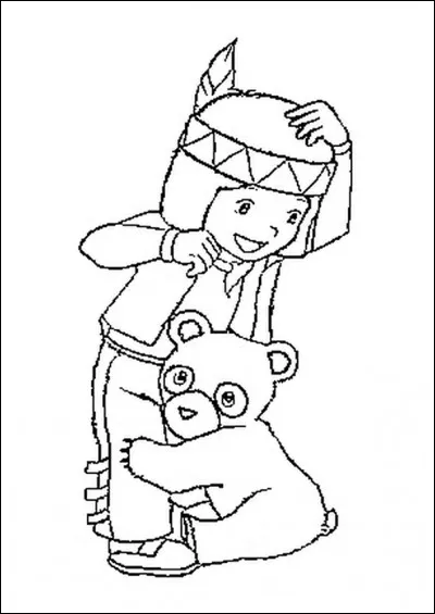 De quelle couleur est la veste du petit indien, l'ami de Bouba ?