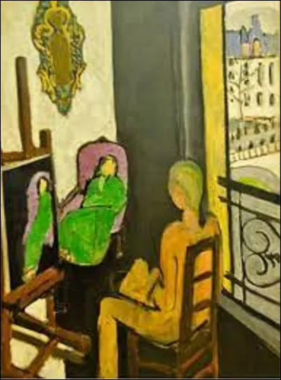 Réalisé fin 1916, début 1917 à Paris, ''Le Peintre dans son atelier'' représente l'artiste assis sur une chaise devant son chevalet, la fenêtre ouverte et regardant son modèle. Quel fauviste a fait ici son autoportrait ?