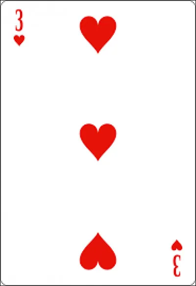 Cette carte est le trois de pique.