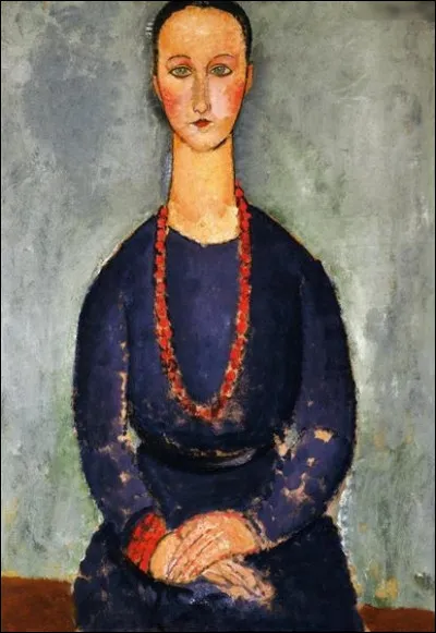 Quel peintre est l'auteur du tableau "Femme au collier rouge" ?