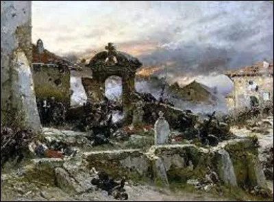 Le tableau, ''Le Cimetière de Saint-Privat'', est une peinture qui immortalise la bataille du même nom qui eut lieu le 18 août 1870, en Moselle, et fit 20 160 tués, disparus et blessés, côté prussien, contre 12 275 hommes côté français. Quel académiste a exécuté cette toile, en 1881 ?