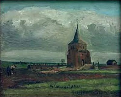 Entre février et mars 1884, quel postimpressionniste a exécuté ce tableau nommé ''La Vieille tour du cimetière de Nuenen'' ?