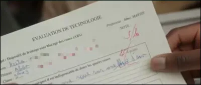 Quelle observation madame Martin met-elle à Abou lors d'un devoir noté ?
