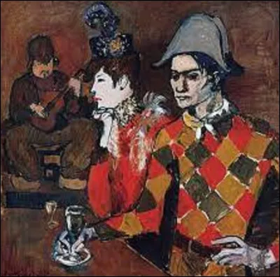 ''Arlequin avec verre'' est un tableau r&eacute;alis&eacute; par un surr&eacute;aliste en 1905. Qui en est l'auteur ?