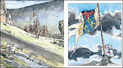 Parmi ces mots, lequel n'aurait aucun lien avec l'un de ceux décrivant ce que tient en main ce chevalier ?