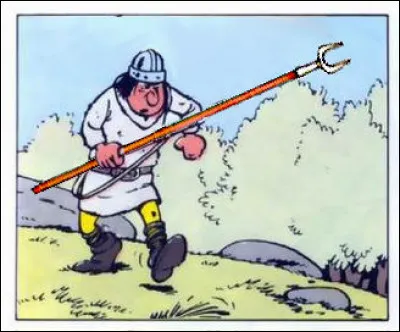 Ce soldat a l'air d&eacute;cid&eacute; porte une arme ma foi fort &eacute;trange : de quoi s'agit-il ?