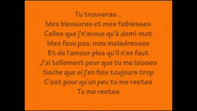 Point de date pour cette chanson qui commence par : Comme tout le monde j'ai mes défauts - J'ai pas toujours les mots qu'il faut !