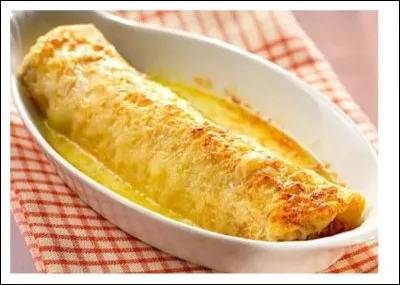 Cette succulente crêpe salée dans laquelle on a roulé une tranche de jambon et des champignons est accompagnée d'une sauce béchamel ou de crème fraîche. Quel est le nom de celui qui a élaboré ce plat en 1950 à l'occasion d'un concours dans le cadre d'une foire de Picardie à Amiens ?