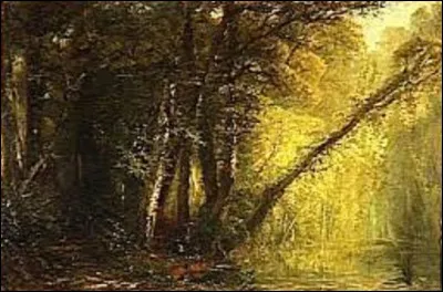 Réalisée en 1852, quel romantique a réalisé cette toile nommée ''Calme au matin ; intérieur de forêt'' ?