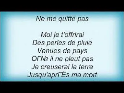 À quel chanteur doit-on la chanson "Ne me quitte pas" en 1959 ?