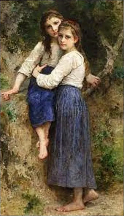 Datant de 1905, quel académiste a immortalisé ces personnages dans son huile sur toile nommée ''Dans les bois'' ?