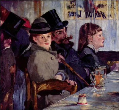 Quel peintre français du XIXe a réalisé "Au café" ?