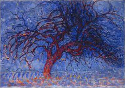 On commence ce quiz avec ce tableau intitulé ''Arbre Rouge''. Quel artiste d'art abstrait a réalisé cette toile, entre 1908 et 1909 ?