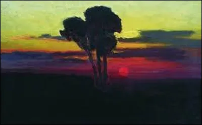 Quel romantique russe a exécuté cette toile intitulée ''Coucher de soleil avec arbres'', peinture réalisée en 1890 ?