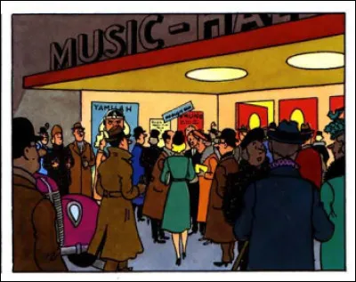 Les 7 Boules de Cristal > Dans la séquence au music-hall, lequel de ces quatre personnages ne montera pas sur scène ?