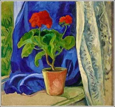 Qui a peint "Géranium au rideau" ?