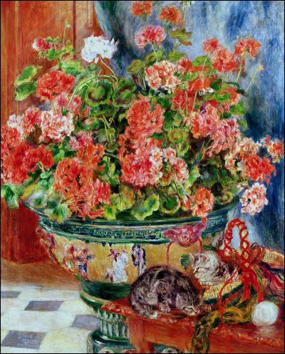 Qui a peint "Géraniums et chats" ?