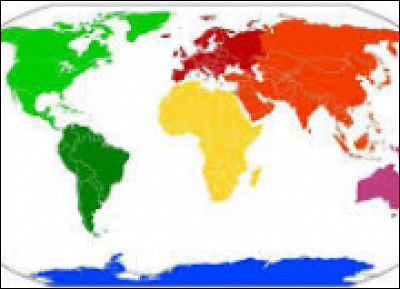 Comment se nomme le continent en jaune ?