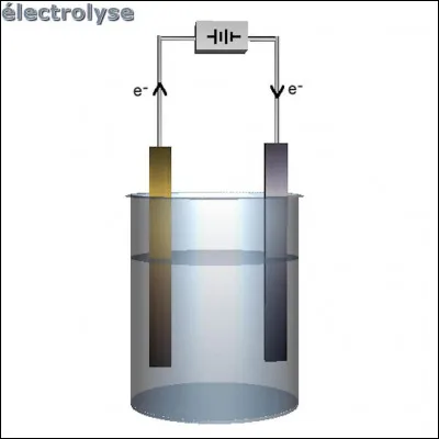 Quelle électrode est reliée au pôle négatif dans un appareil à électrolyse ?
