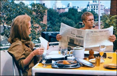 Quel est ce film de 1968, dans lequel les rôles principaux sont tenus par Steve McQueen et Faye Dunaway et qui commence par un audacieux braquage ?
