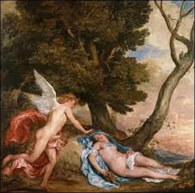 Peinture réalisée entre 1639 et 1640, ''Amour et Psyché'' est une toile exécutée par un baroque flamand. Qui est l'auteur de ce tableau qui représente une scène mythologique ?