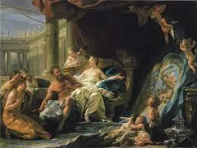 Quel peintre, qui fut durant sa carrière président de l'Académie de France à Rome, a peint cette toile intitulée ''Le Danger de l'amour représenté par Hercule et Omphale ?