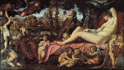Peinture mythologique exécutée entre 1602 et 1603, ''Vénus endormie avec des amours'' a été peint par un baroque italien. Qui est l'auteur de cette huile sur toile ?