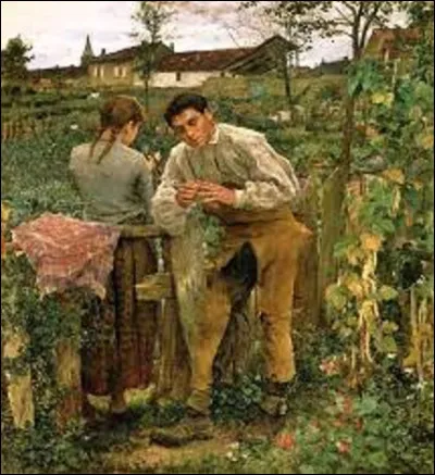 Parmi ces 3 naturalistes, lequel a exécuté, en 1882, cette toile intitulée ''L'Amour au village'' ?