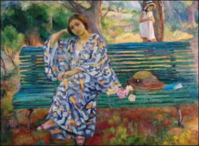 Parmi ces 3 postimpressionnistes, lequel a fait poser sa fille sur ce tableau nommé ''Marthe... en Kimono'', aussi intitulé ''Sur le banc vert, Sanary'', en 1911 ?