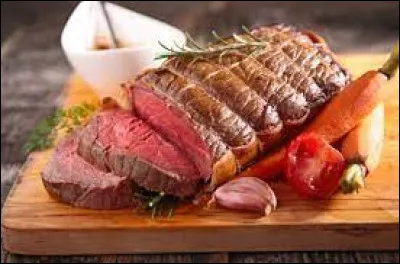 Que faut-il ajouter à "ros" pour obtenir le nom d'un morceau de viande de buf, plat national traditionnel emblématique de la cuisine britannique ?
