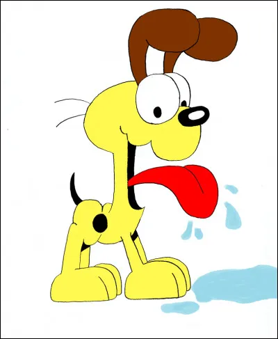 Qui est ce chien jaune aux grandes oreilles avec une énorme langue, complètement idiot et souffre-douleur du chat Garfield ?