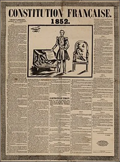 La constitution de 1852 est un texte fondamental du Second Empire.