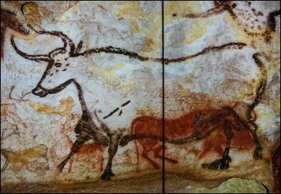 On peut apercevoir des peintures d'aurochs sur les parois de la grotte de Lascaux.