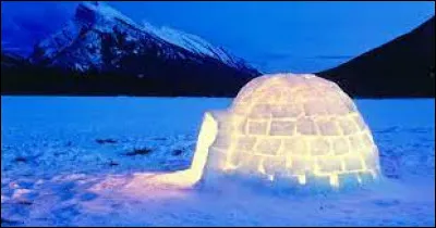 Habitation constituée de blocs de neige.