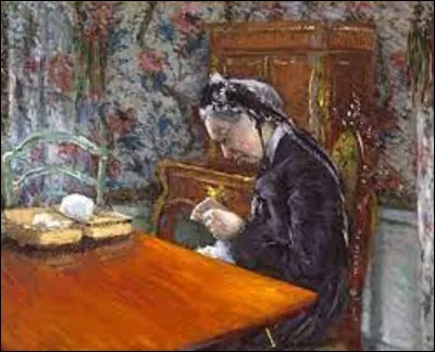 Et on termine ce quiz en cherchant un impressionniste. En 1877, lequel a représenté cette dame âgée sur son tableau intitulé ''Mademoiselle Boissière tricotant'' ?