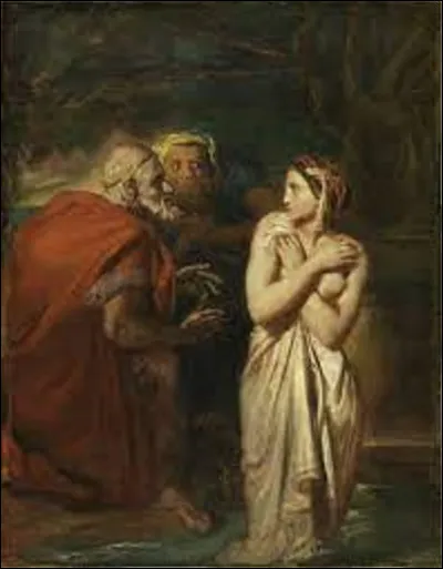 Peinture biblique réalisée en 1856, ''Suzanne et les vieillards'' est une toile qui a été exécutée par un romantique qui se nomme :