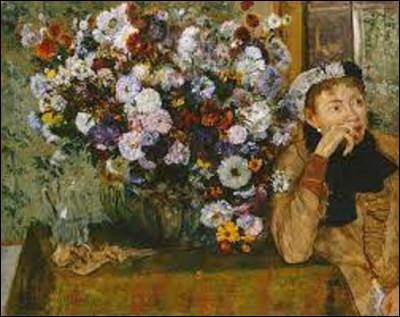 On commence ce quiz en cherchant un impressionniste. Lequel a réalisé, en 1865, cette huile sur toile intitulée ''Femme aux chrysanthèmes'', appelée aussi ''Femme assise à côté d'un vase de fleurs'' ?