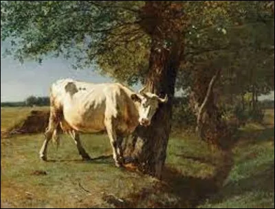 Peinture : 
Quel membre de l'école de Barbizon a immortalisé cette scène intitulée ''Vache qui se gratte'', en 1858 ?