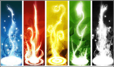 Les 4 éléments sont : l'eau, l'électricité, le feu et la terre.