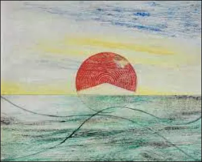 Sa toile est nommée "Soleil couchant" :