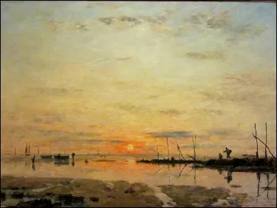 Qui est le peintre de ce "Soleil couchant à marée basse" ?