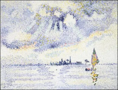 Qui est l'auteur de ce "Coucher de soleil sur le lagon" ?