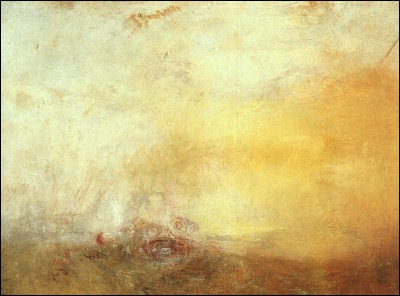 Qui a peint la toile intitulée "Lever de soleil avec monstres marins" ?
