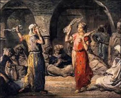 ''Danseuses mauresques à Constantine (Algérie). La danse des mouchoirs'', est une huile exécutée en 1849. Quel romantique est l'auteur de ce tableau ?