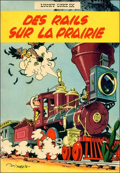 Dans la BD "Des rails sur la prairie", Lucky Luke doit protéger la construction d'une voie de chemin de fer contre un actionnaire de diligences.