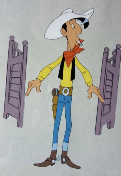 Lucky Luke aime bien boire une bonne bière au saloon.